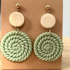 Chic Mint and Gold Swirl Earrings